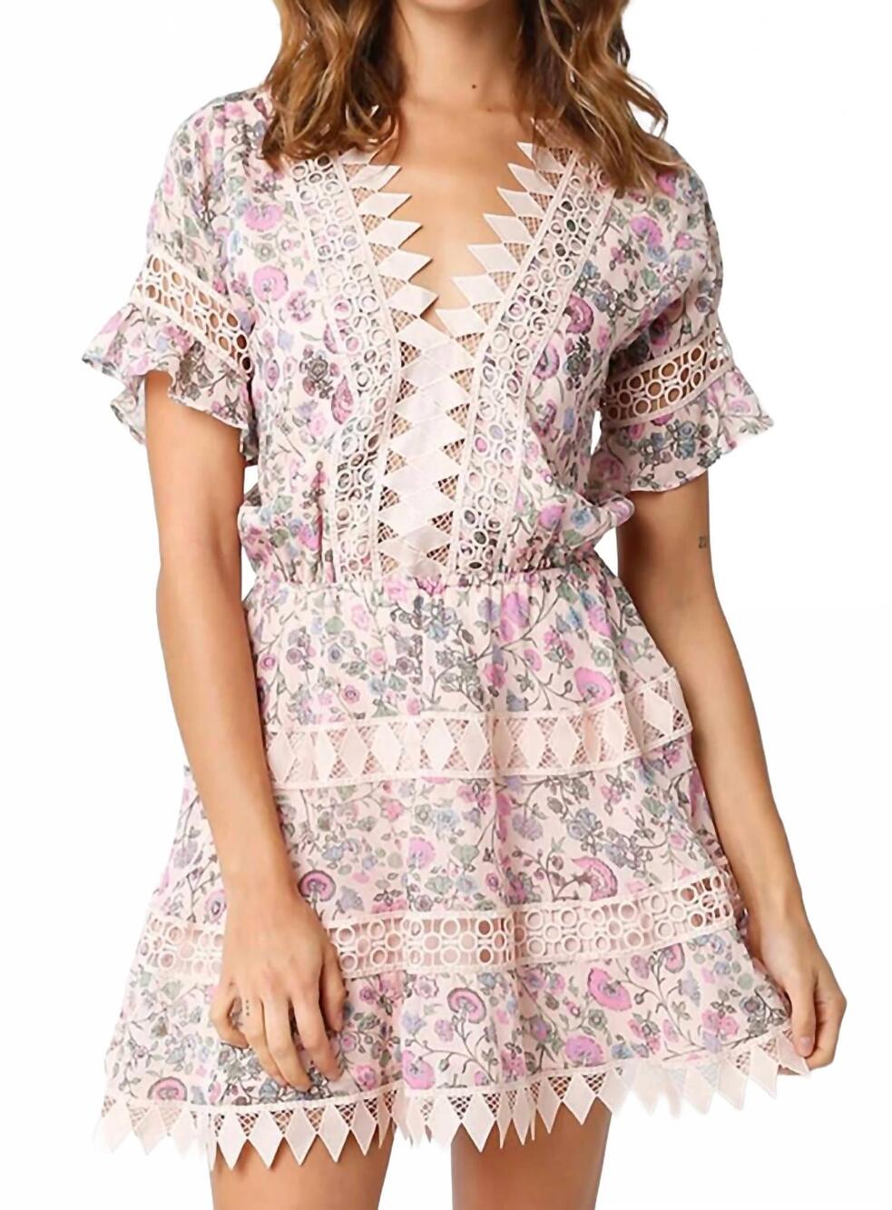 NEW OLIVACEOUS amelia mini dress in pink